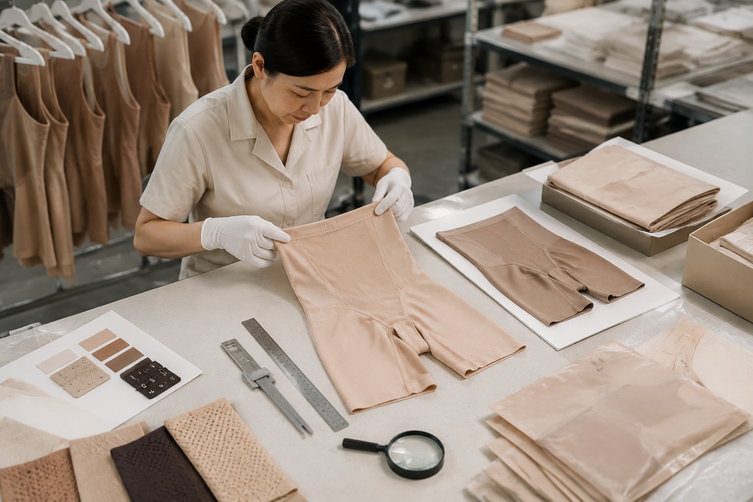 Qualitätskontrolle für Shapewear-Serien